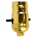 Push Through Gilt Brass Lamp Socket 