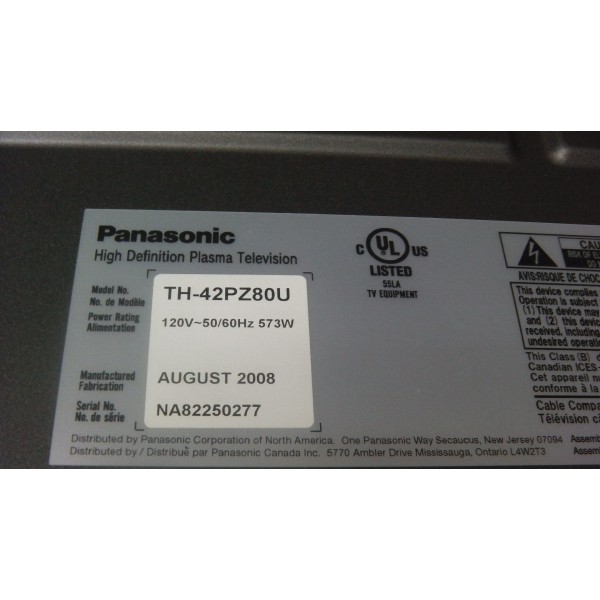 PANASONIC TH-42PD50U P/N: TNPA3621 PC BOARD - Atvparts Èlectronique