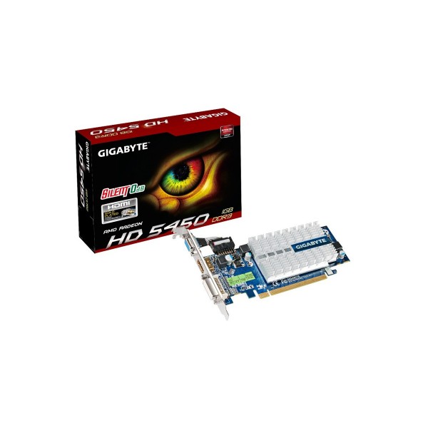 GIGABYTE AMD Radeon HD 5450, 1 GB, DDR3, DVI-I/HDMI/D-Sub PCI-Express 2 ...