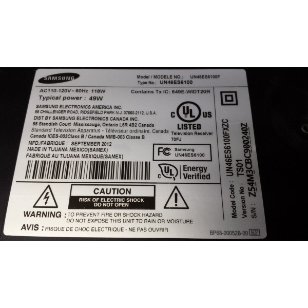 Carte T-Con Samsung V1460h1-ch7 D'occasion – Pour Téléviseur Samsung, Fonctionnelle